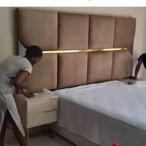 Lelos headboard n pedastals and ottoman