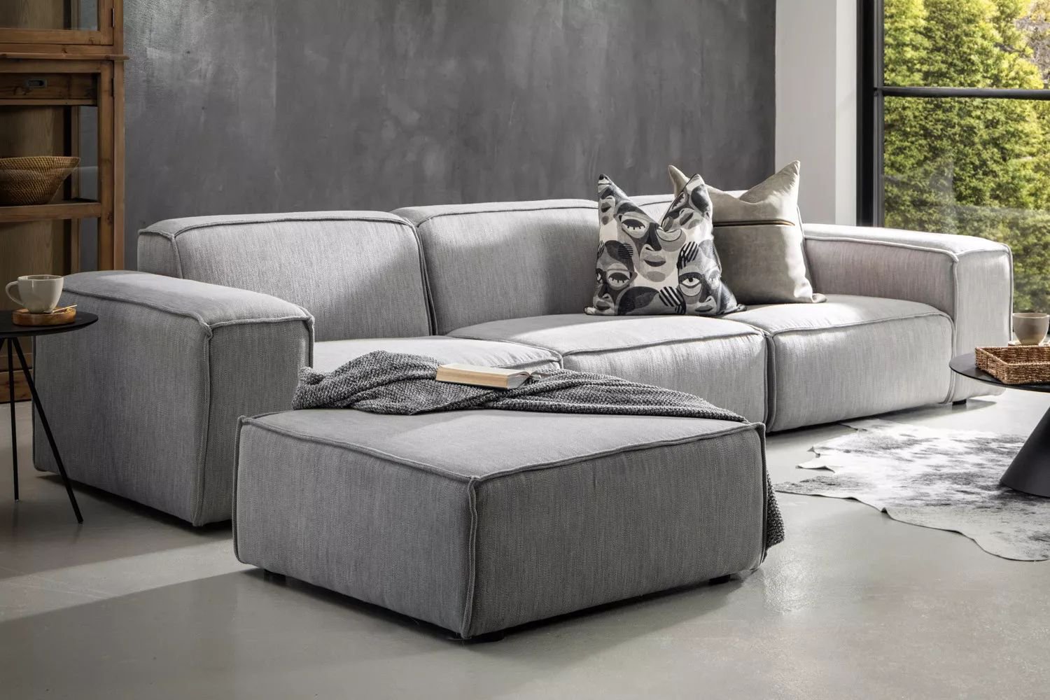 Luxury 3 seater modular couches with ottoman